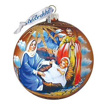 G.Debrekht Holy Family Ball Glass Ornament by G. DeBrekht DecorNativity Holiday Decor - 73552