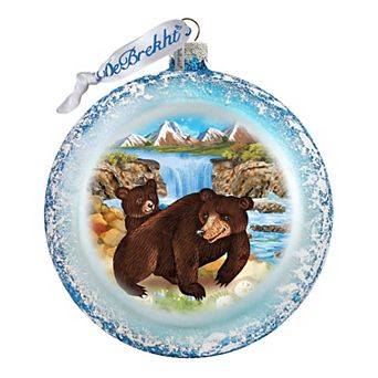 G.Debrekht Grizzly Play Glass Ornament by G. DeBrekht DecorWildlife Holiday Decor - 744-042