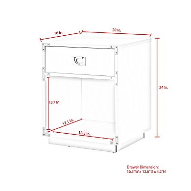 Largo Side Table 1 Drawer, Open Storage