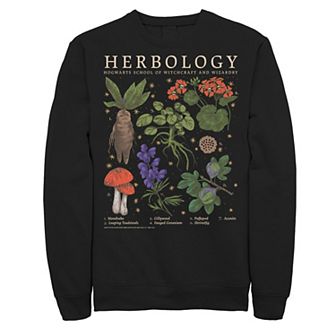 Big & Tall Harry Potter Herbology Herb Reference Grid Fleece Graphic Pullover
