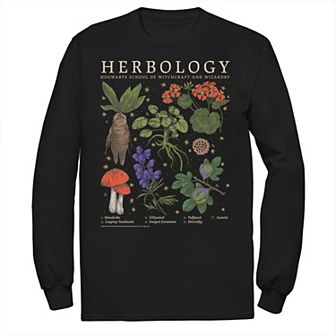 Big & Tall Harry Potter Herbology Herb Reference Grid Long Sleeve Graphic Tee