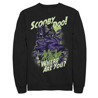 Big & Tall Scooby-Doo Where Are You Mystery Gang Spooky House Fleece Graphic Pullover