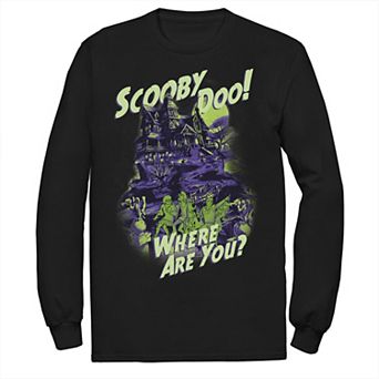 Big & Tall Scooby-Doo Where Are You Mystery Gang Spooky House Long Sleeve Graphic Tee
