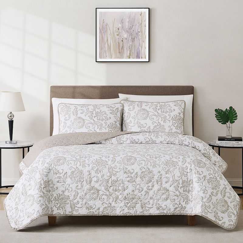 86809350 Cannon Sylvana Jacobean Quilt Set with Shams, Mult sku 86809350