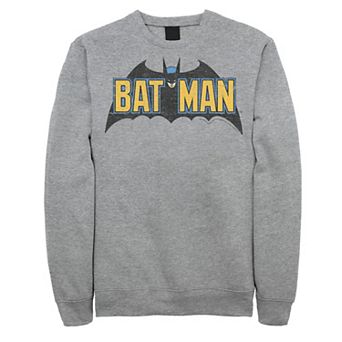 Big & Tall DC Comics Batman Distressed Vintage Text Logo Graphic Fleece Pullover