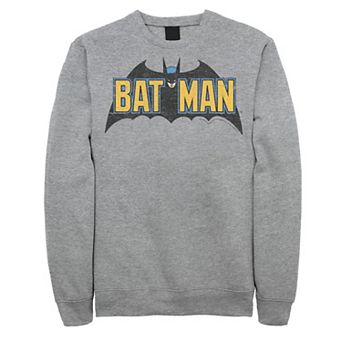 Big & Tall DC Comics Batman Distressed Vintage Text Logo Long Sleeve Graphic Tee