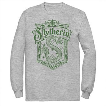 Big & Tall Harry Potter Slytherin Detailed Crest Long Sleeve Graphic Tee