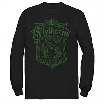 Big & Tall Harry Potter Slytherin Detailed Crest Long Sleeve Graphic Tee