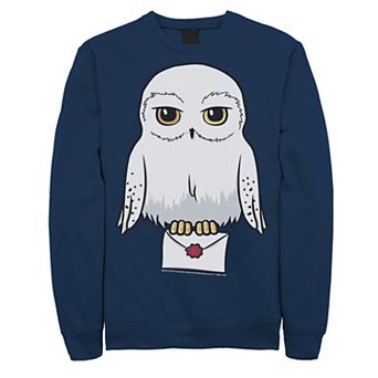 Big & Tall Harry Potter Hedwig Cartoon Portrait Graphic Fleece Pullover