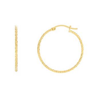 PRIMROSE 24k Gold Over Silver Hoop Earrings