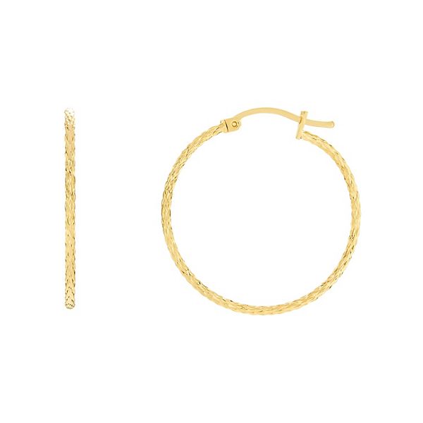 PRIMROSE 24k Gold Over Silver Hoop Earrings