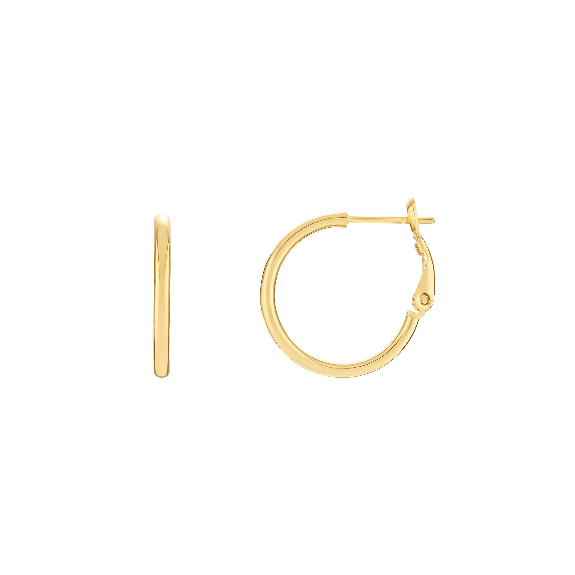 PRIMROSE 24k Gold Plated Hoop Earrings, Womens, Size: 20MM, Yellow Gold To