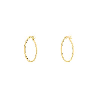 PRIMROSE 24k Gold Over Silver Polished Hoop Earrings