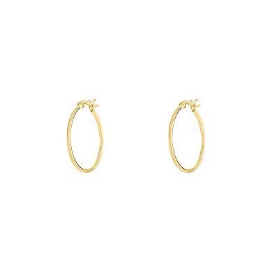 PRIMROSE 24k Gold Over Silver Polished Hoop Earrings