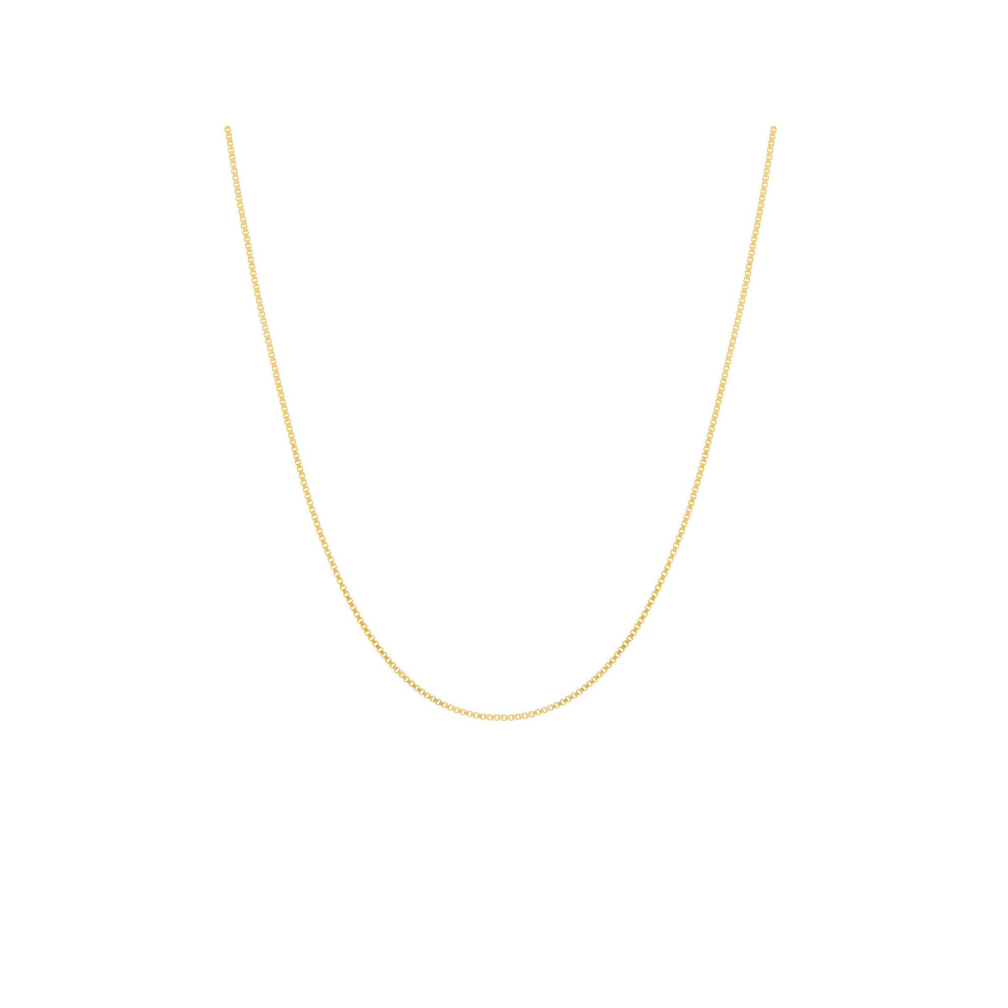 PRIMROSE 24k Gold Plated Box Chain Necklace, Womens, Size: 20, Yellow G