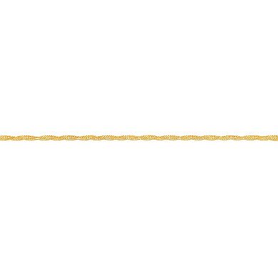 PRIMROSE 24k Gold Plated Singapore Chain Necklace