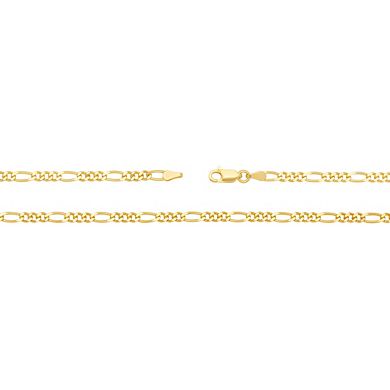 PRIMROSE 24k Gold Plated Figaro Chain Necklace
