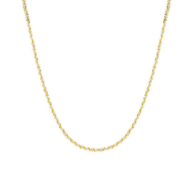 PRIMROSE Two Tone Sterling Silver Chain Necklace