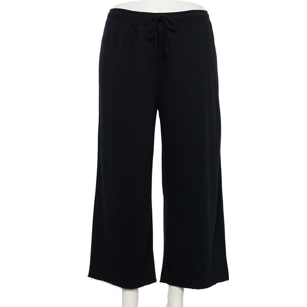 Petite Plus Size Sonoma Goods For Life® French Terry Wide-Leg Sweatpants
