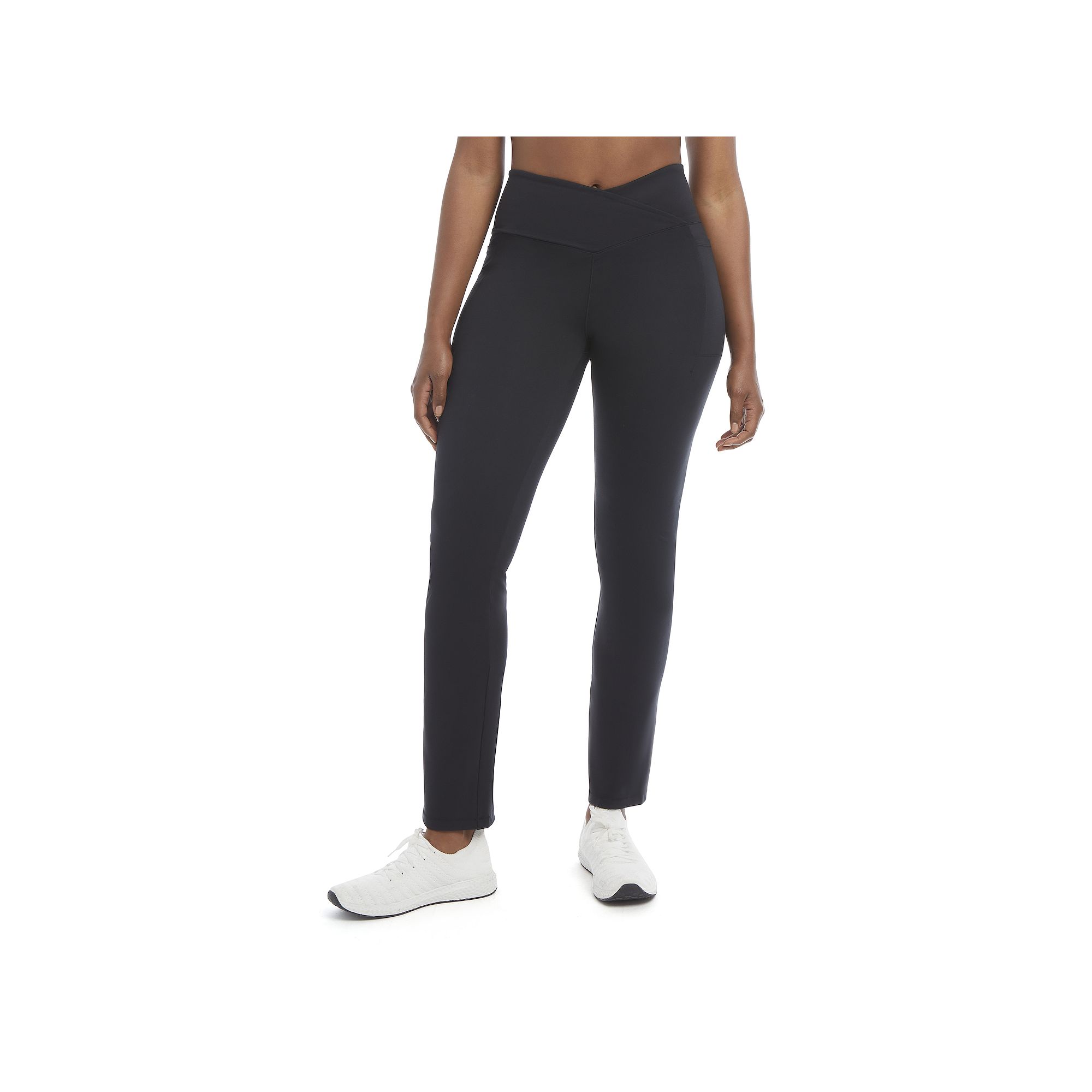 Womens Danskin Studio Crosswaist Flare Pants, Size: XS, Black Salt