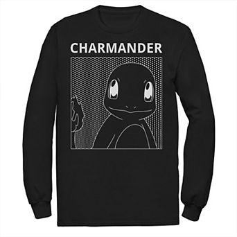 Big & Tall Pokemon Charmander Silhouette Comic Box Long Sleeve