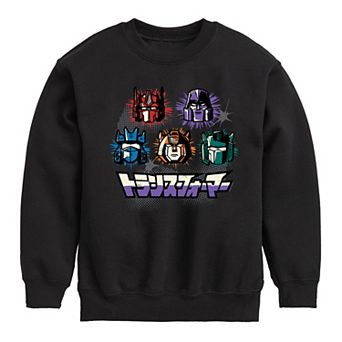 Boys 8-20 Transformers Group Grid Crew Crew Fleece Sweatshirt