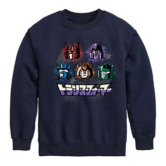Boys 8-20 Transformers Group Grid Crew Crew Fleece Sweatshirt