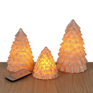 Fitz & Floyd Christmas Tree 3-piece LED Wax Figurine Set