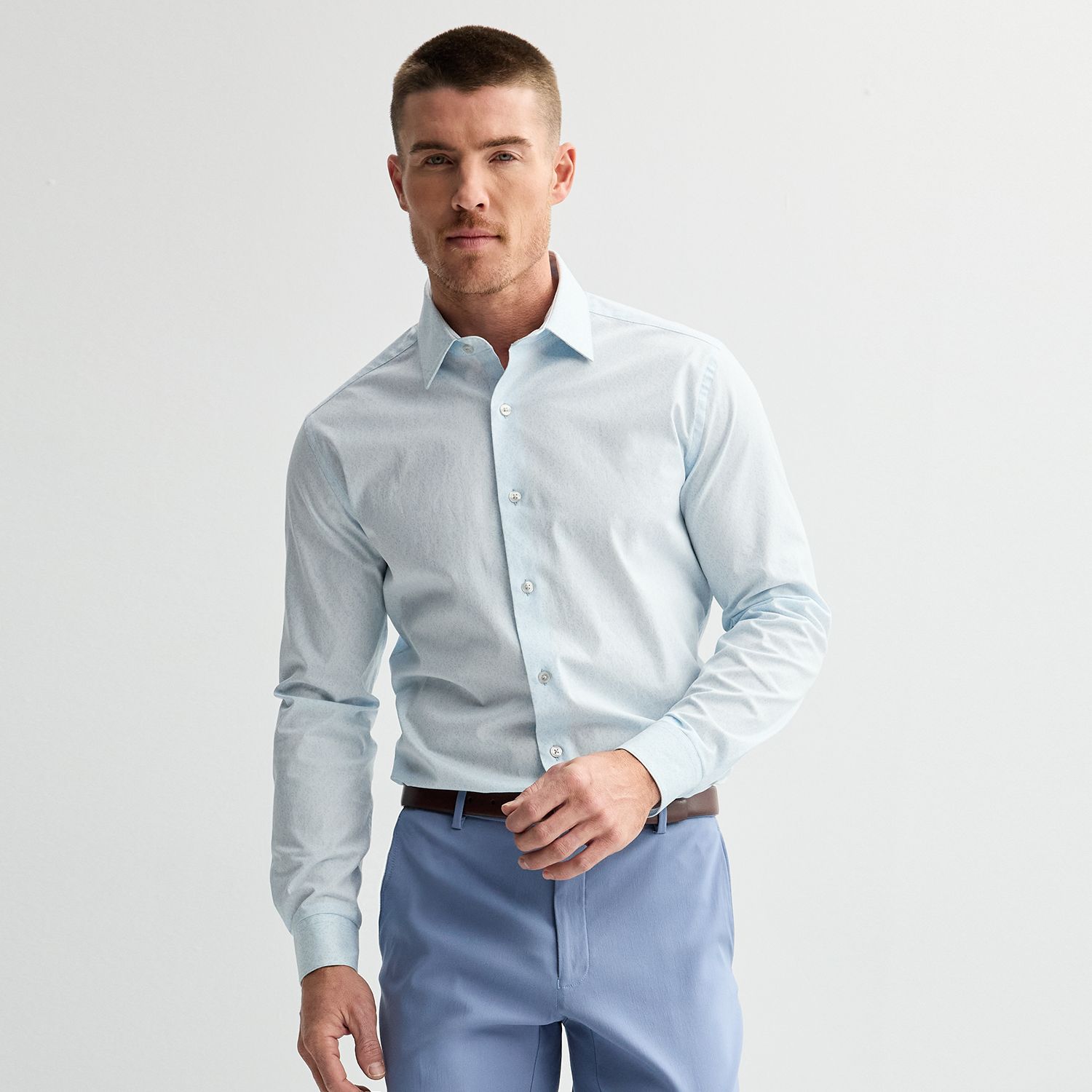 Men's Apt. 9 Premier Flex Slim-Fit Dress Shirt, Size: XL-32/33, Blue Allover Floral
