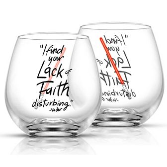 JoyJolt Star Wars Obi-Wan Kenobi Lightsaber Collection 15-oz. Stemless Drinking Glass