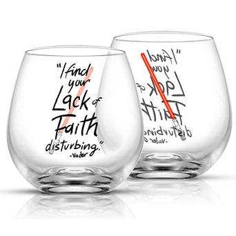 JoyJolt Star Wars Obi-Wan Kenobi Lightsaber Collection 15-oz. Stemless Drinking Glass
