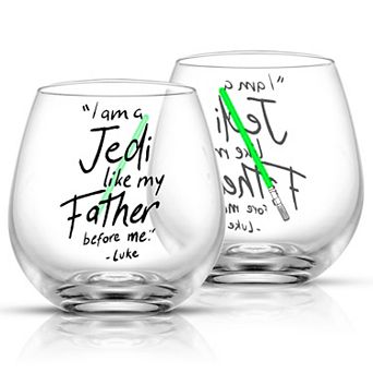JoyJolt Star Wars Obi-Wan Kenobi Lightsaber Collection 15-oz. Stemless Drinking Glass