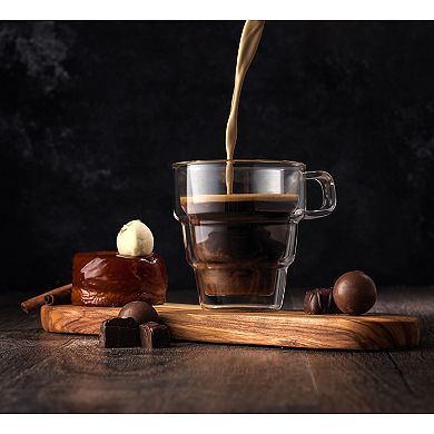 JoyJolt 2-pc. Double Walled Glass Mug Set