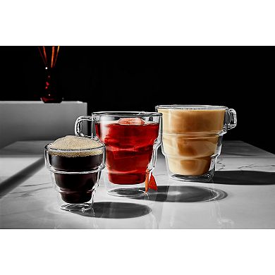 JoyJolt 2-pc. Double Walled Glass Mug Set