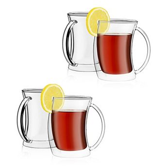 JoyJolt Lacey Double Wall Insulated 10-oz. 4 pc Glass Set