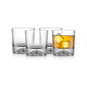 JoyJolt 4 pc Double Old Fashion Whiskey Glass Set
