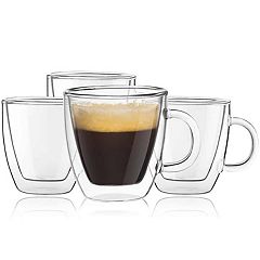 Zulay Double Wall 5.4oz Glass Espresso Mugs (Set of 2