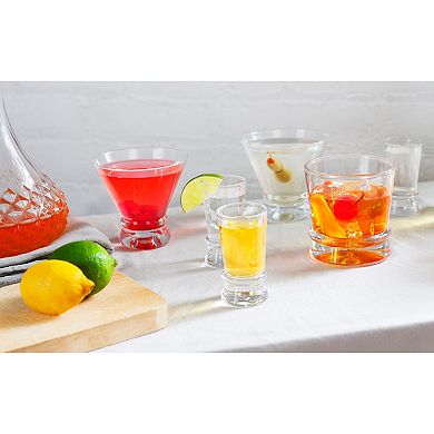 JoyJolt Carre Square Heavy Base Crystal Martini 8-oz. 4-pc. Glass Set