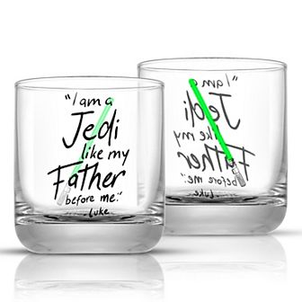 JoyJolt Star Wars Obi-Wan Kenobi Lightsaber Collection 10-oz. Short Drinking Glass