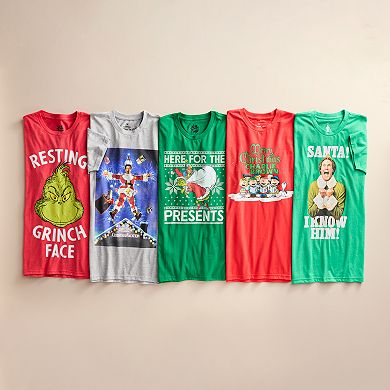 Men's Grinch Here For The Presents Graphic Tee