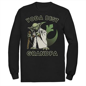 Men's Star Wars Yoda Best Grandpa Rebel Logo Long Sleeve Tee