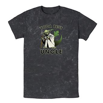 Men's Star Wars Yoda Best Uncle Rebel Logo Mineral Wash Graphic Tee