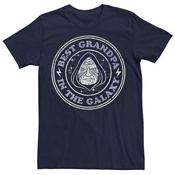Men's Star Wars Best Grandpa In The Galaxy Badge Graphic Tee