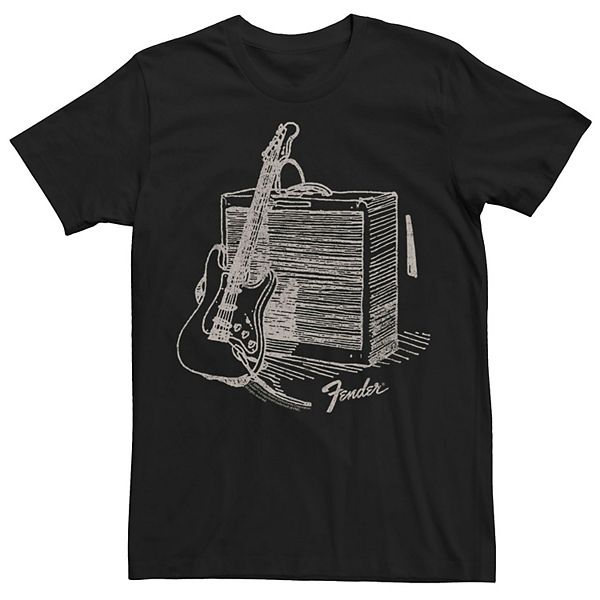 Men's Fender Guitar And Amp Sketch Graphic Tee