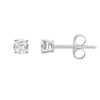Yours and Mined 14k White Gold 1/4 Carat T.W. Diamond Round Cut IGI Certified Stud Earrings