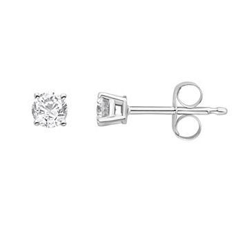 Yours and Mined 14k White Gold 1/4 Carat T.W. Diamond Round Cut IGI Certified Stud Earrings