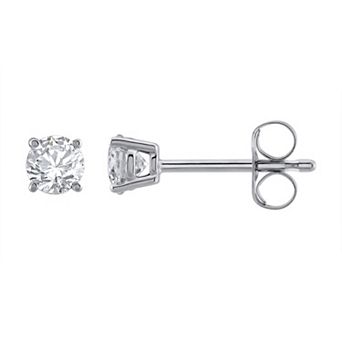 Yours and Mined 14k White Gold 1/3 Carat T.W. Diamond Round Cut IGI Certified Stud Earrings