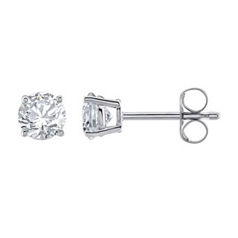 Yours and Mined 14k White Gold 3/4 Carat T.W. Diamond Round Cut IGI Certified Stud Earrings