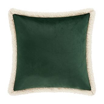 Five Queens Court Cozy Evergreen 18" Square Quilted Decorative Throw Pillow
