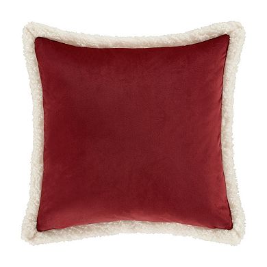 Five Queens Court Cozy Crimson 18" Square Quilted Decorative Throw Pillow